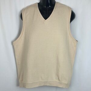 Bolle Golf Cream Sleeveless Ribbed V-Neck mens shirt size large